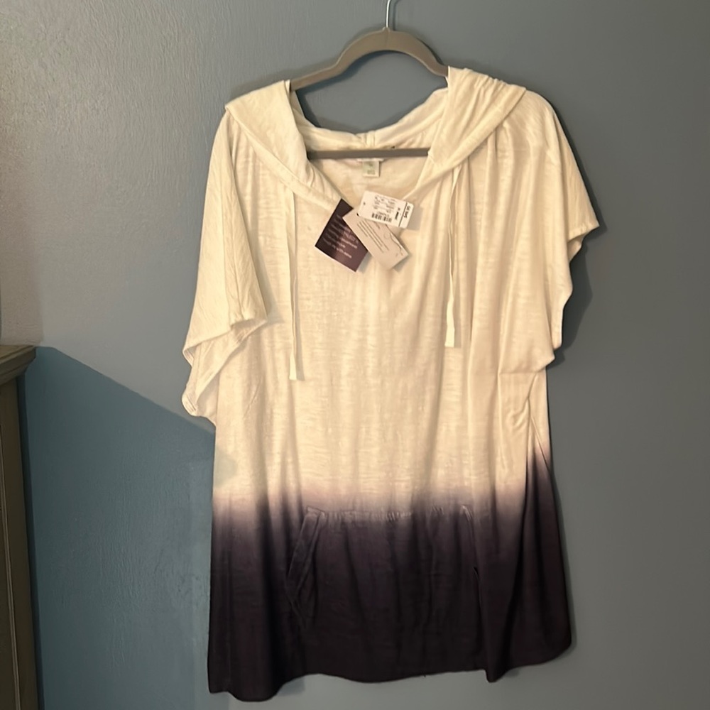 CJ Banks Ombré Hooded Top NWT!